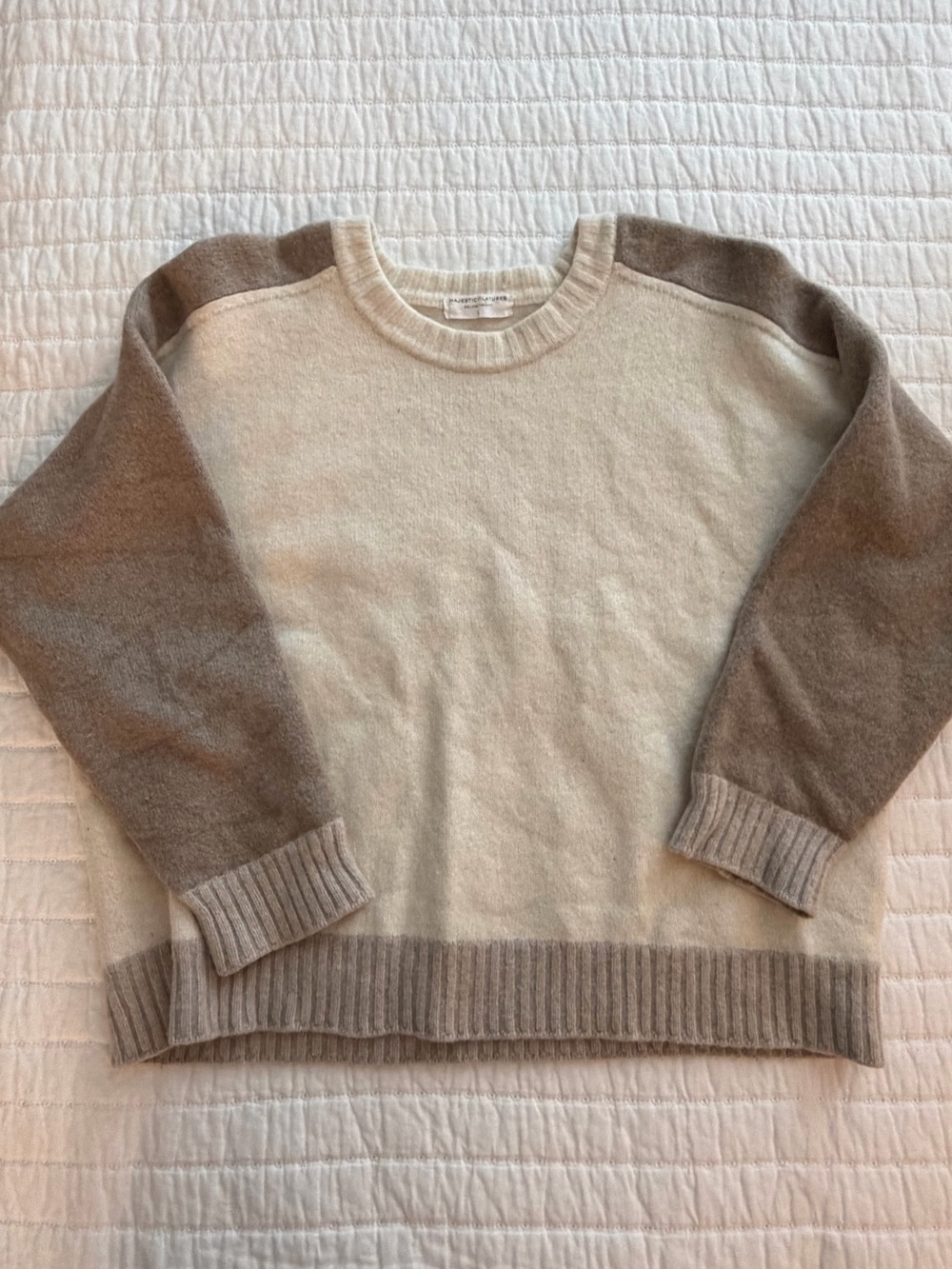Majestic Filatures Cream Cashmere Crewneck Sweater - Picture 3 of 3